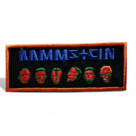 Parche Grupo Rammstein ,Este parche se puede planchar. 4X10 cm