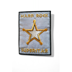 Parche Hard Rock ,Este parche se puede planchar. 10X7,5 Cm