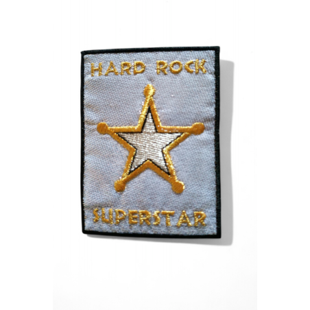 Parche Hard Rock ,Este parche se puede planchar. 10X7,5 Cm