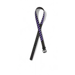 Cinturón de cuero PU Tachuela Pirámide Morado/Negro 105cmX3cm