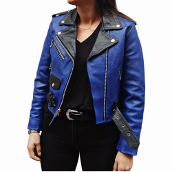 Chaqueta de cuero modelo «Blue Steel» para mujer./ Leather jacket «Blu