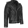 Cazadora cuero Genuine Leather Cruzada clásica Punk Rock Rocker Biker