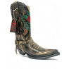 Bota  Vaquera de Sendra en sprinter ,Unisex de  piel Bordado de Rosas y Pistolas