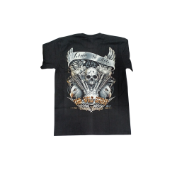 Camiseta Unisesx  Caballo,Motor con calavera con bala en craneo