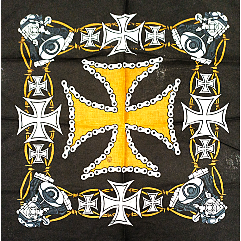 Bandana con Motor ,cadena, Cruz de Malta