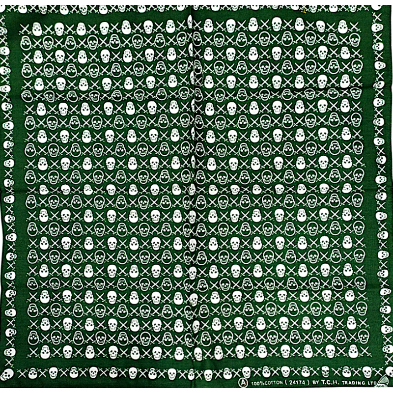 Bandana Verde con Calaveras