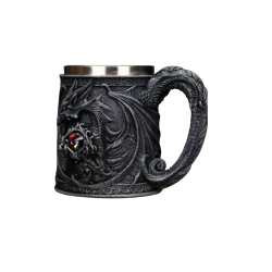 Taza, Jarra dragón en Relieve, Acero Inoxidable, Lavar a Mano