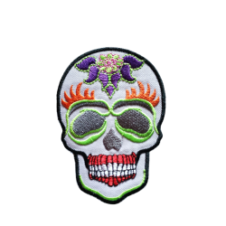 Pack de 4 Parches de Calavera estilo Catrina 6x9 cm aprox