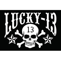 Camiseta Lucky 13,Calavera ,bandera ,telaraña