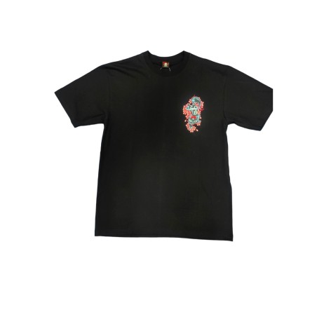 Camiseta Lucky 13, 100% Algodón ,gata Negra con lazo rojo ,estampado p