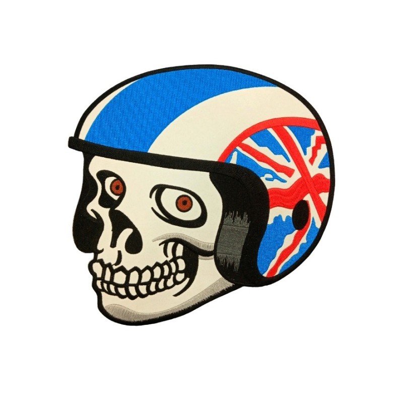 Parche Calavera con casco bandera Inglesa