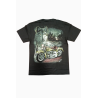 Camiseta Unisex  Rock Chang , estampado Lobo ,moto verde militar