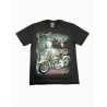 Camiseta Unisex  Rock Chang , estampado Lobo ,moto verde militar