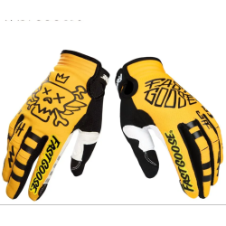 Guantes de Moto con pantalla táctil, Logo Calavera Color Amarillo